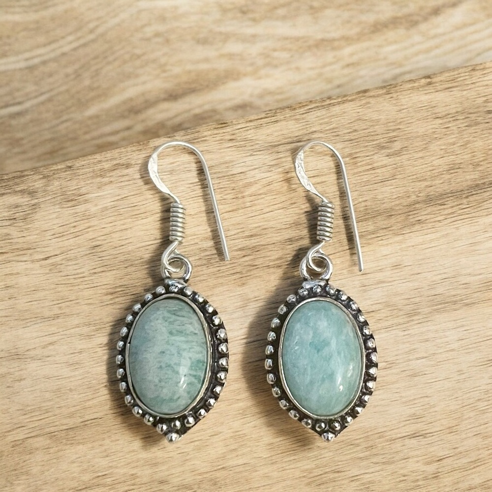 ❌SOLD❌Handmade Amazonite Gemstone Earrings